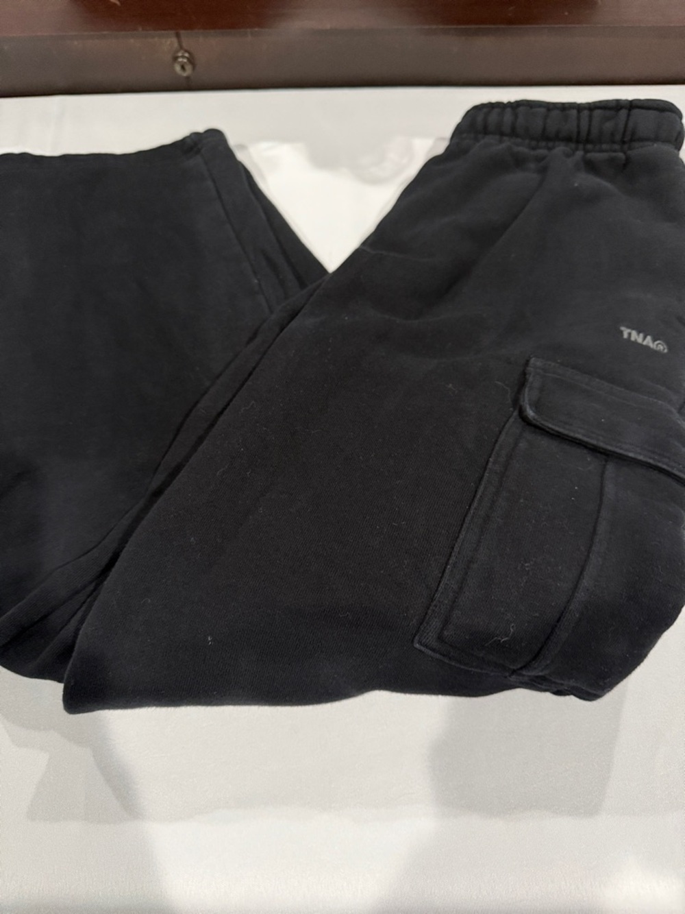 TNA Men's Black Cargo Joggers with Logo